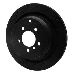 Land Rover Range Rover Brake Rotor (1) - Rear Left - R1 Concepts - Drilled & Slotted - Black - `06-`12
